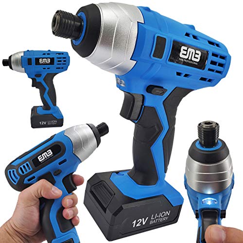 12V Max Brushed Powerful Cordless Impact Drill Driver Tool Li-Ion battery 1/4 in 12V Max Brushed Powerful Cordless Impact Drill Driver Tool Li-Ion battery 1/4 in